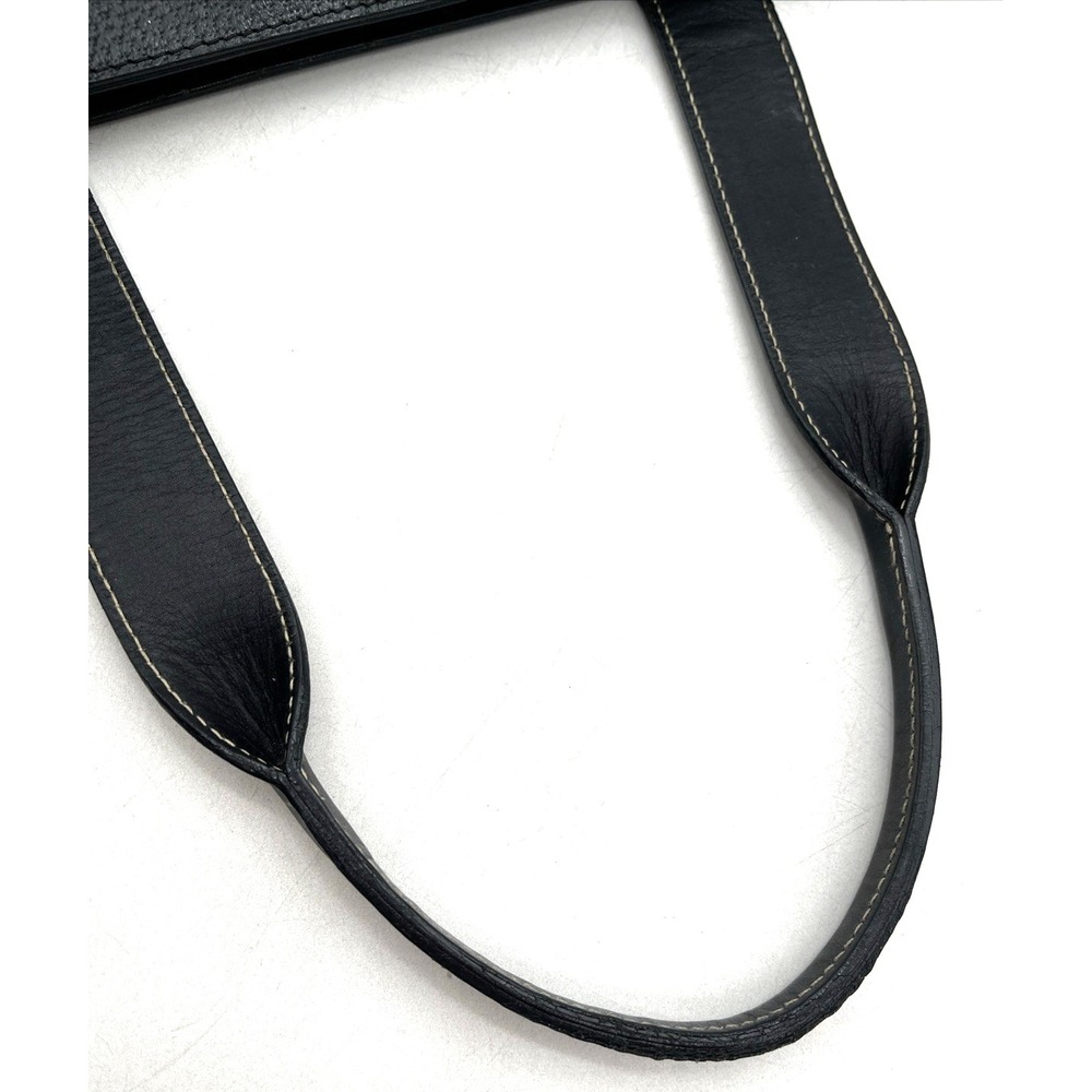 Authentic Gucci Pebbled Leather Tote Shoulder Bag Black GG Lining - Picture 11 of 16